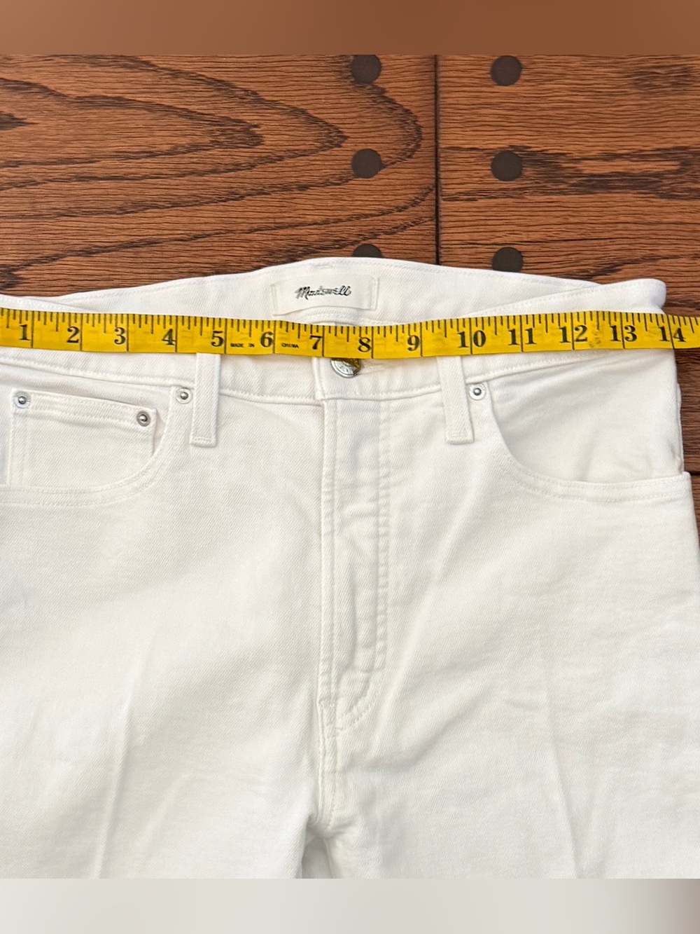 Madewell The Flare Crop Jean in Stretch White Denim Size 28 - Picture 10 of 12